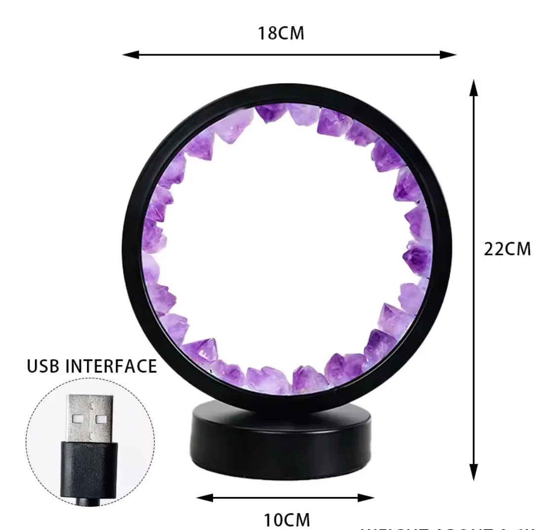 Petite Lueur™ – Lampe Apaisante en Cristaux Naturels